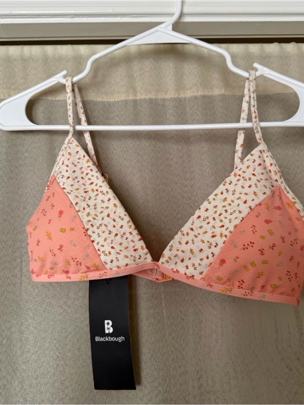 Blackbough Peach Floral Triangle Bikini Set